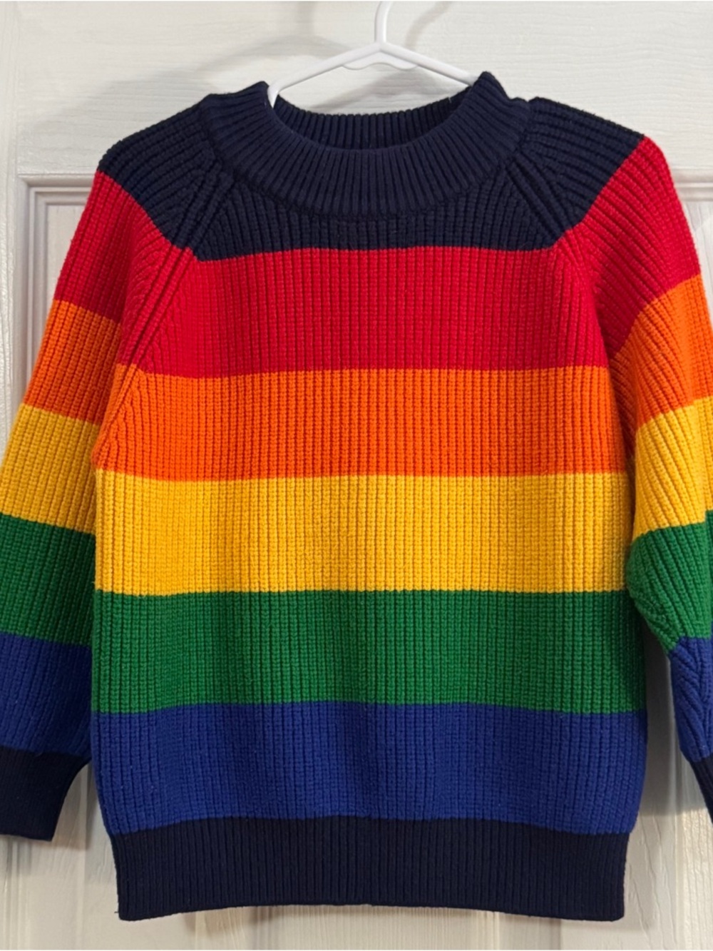 Mud Kingdom Baby Boy Rainbow Ribbed Crewneck Sweater Multicolor Long Sleeve